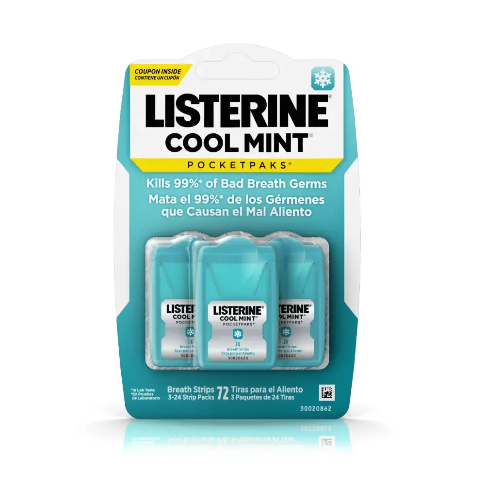 TIRAS LISTERINE POCKETPAKS COOL MINT — 72 TIRAS